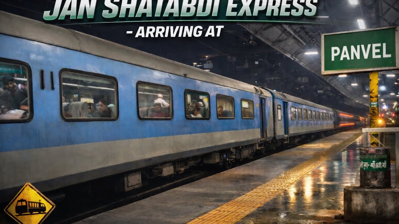 🔥 “Powerful Entry! 12052 Mumbai CSMT Jan Shatabdi Express Arriving at Panvel with Rare WAP-4 ⚡🚆”