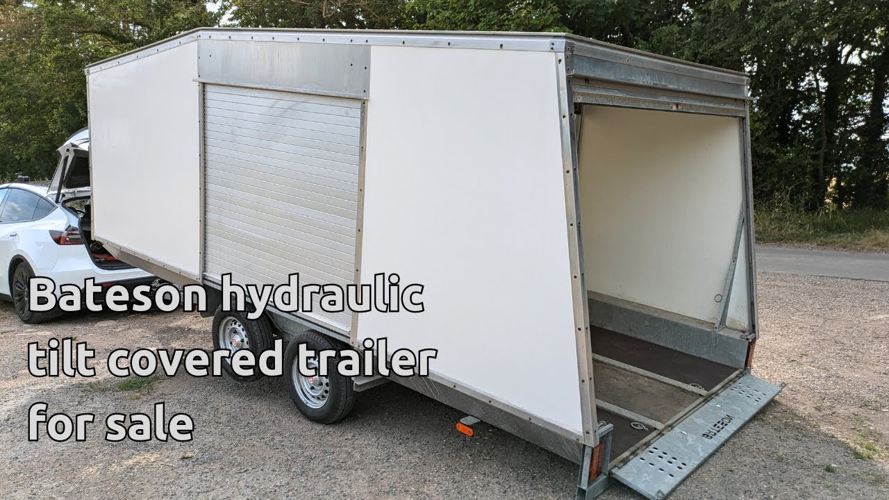 SOLD: Bateson covered car transporter trailer with hydraulic tilt bed