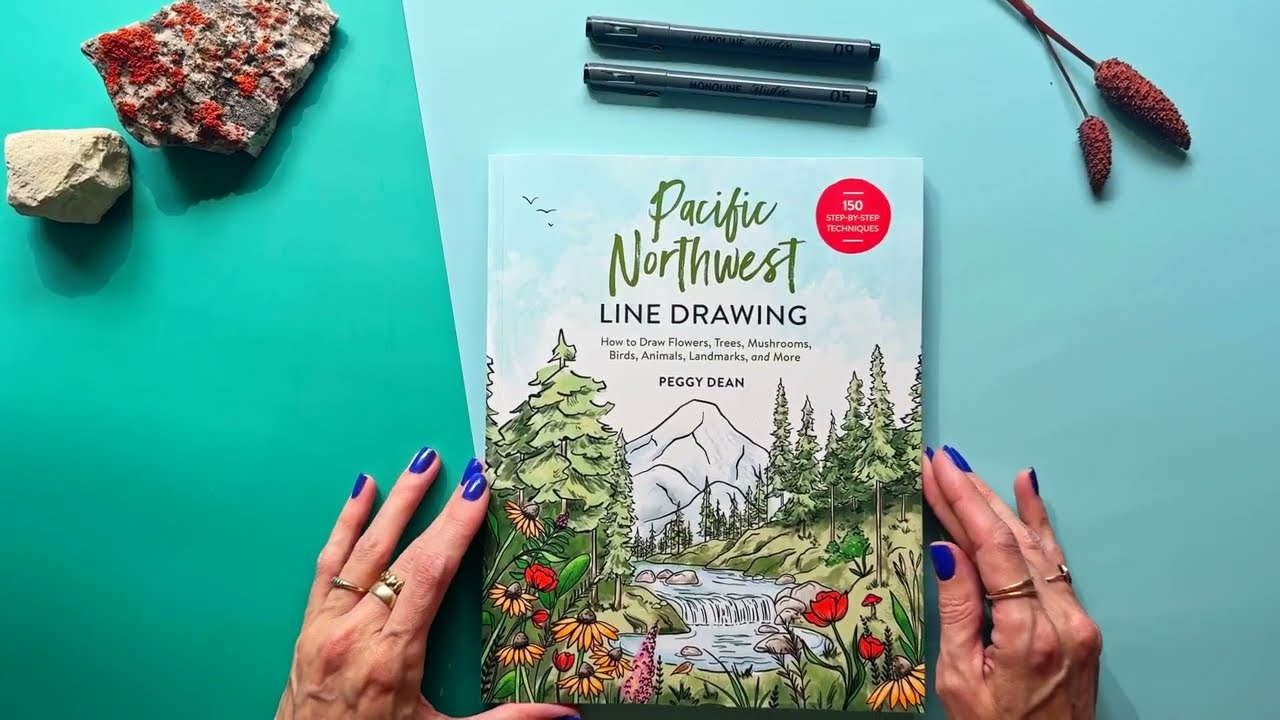 Flip Through: Pacific Northwest Line Drawing Book by Peggy Dean