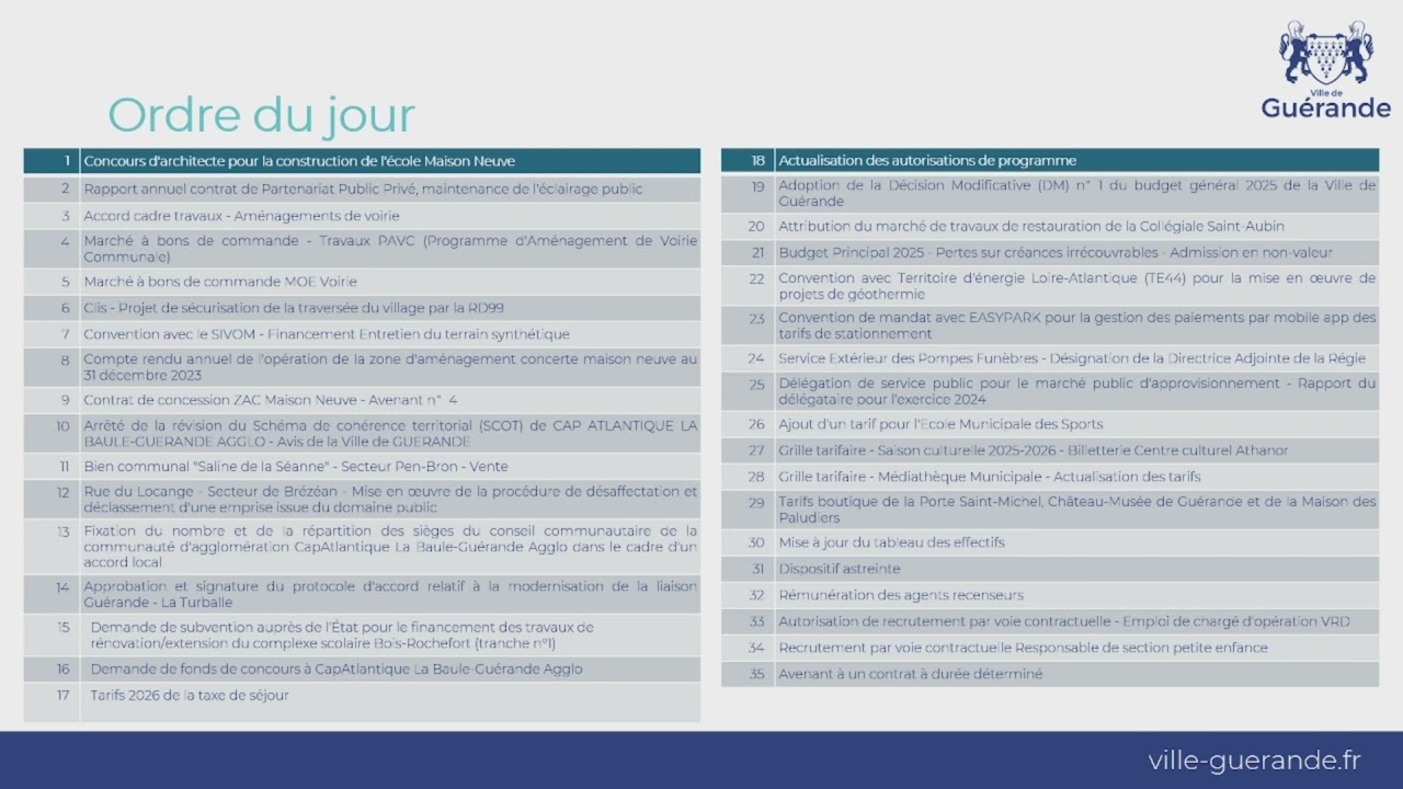 Conseil municipal du mercredi 11 juin 2025 (partie 1)