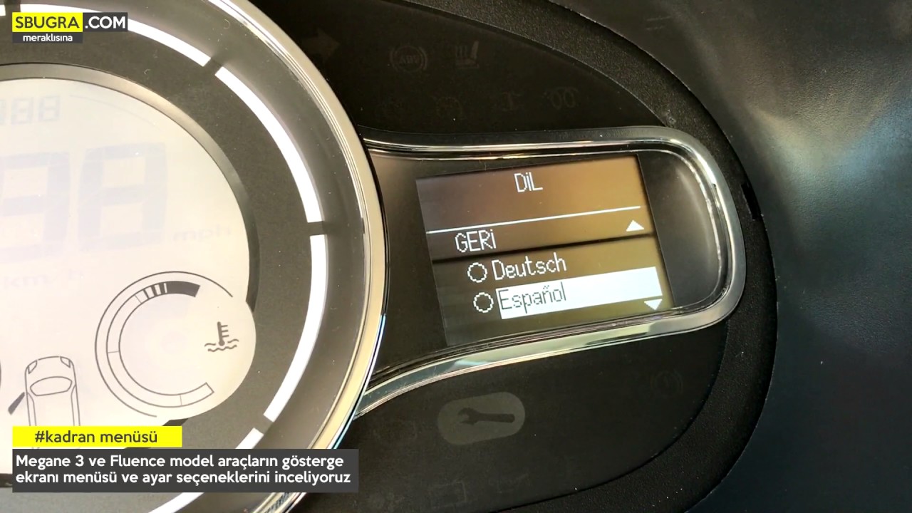 Megane 3 / Fluence Ayar Menüsü Seçenekleri ve Kullanımları