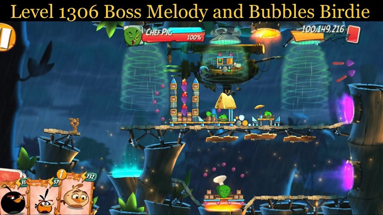 Angry Birds 2 AB2 Level 1306 Boss Melody and Bubbles Birdie