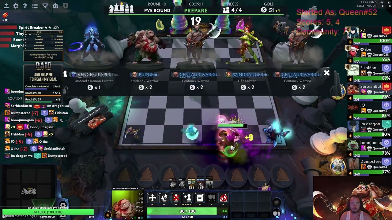 6 Warlocks! Dota Auto Chess S26 King+ Game!
