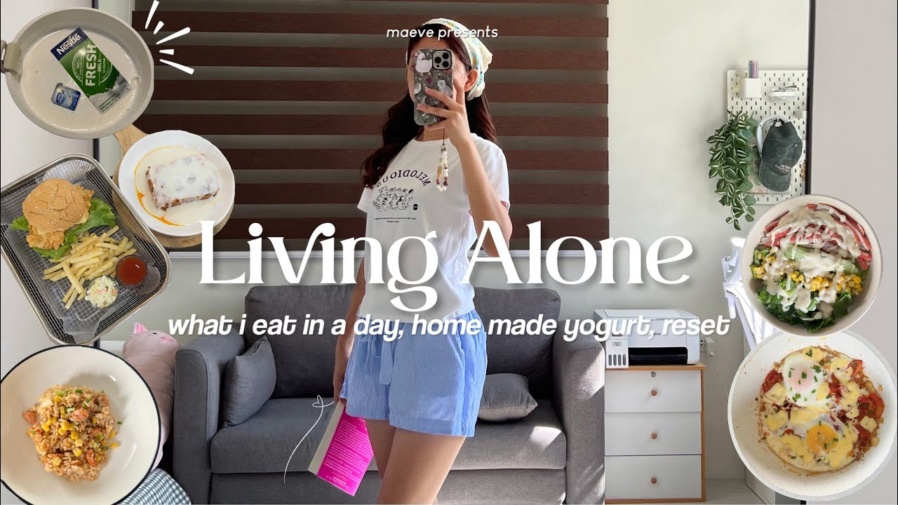 Living Alone in the Philippines: what i eat in a day, home-made yogurt, reset, cute cafe 🌷☁️🌱