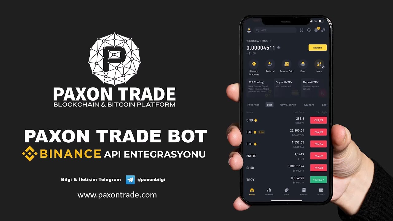 Paxon Trade Bot Binance API Entegrasyonu