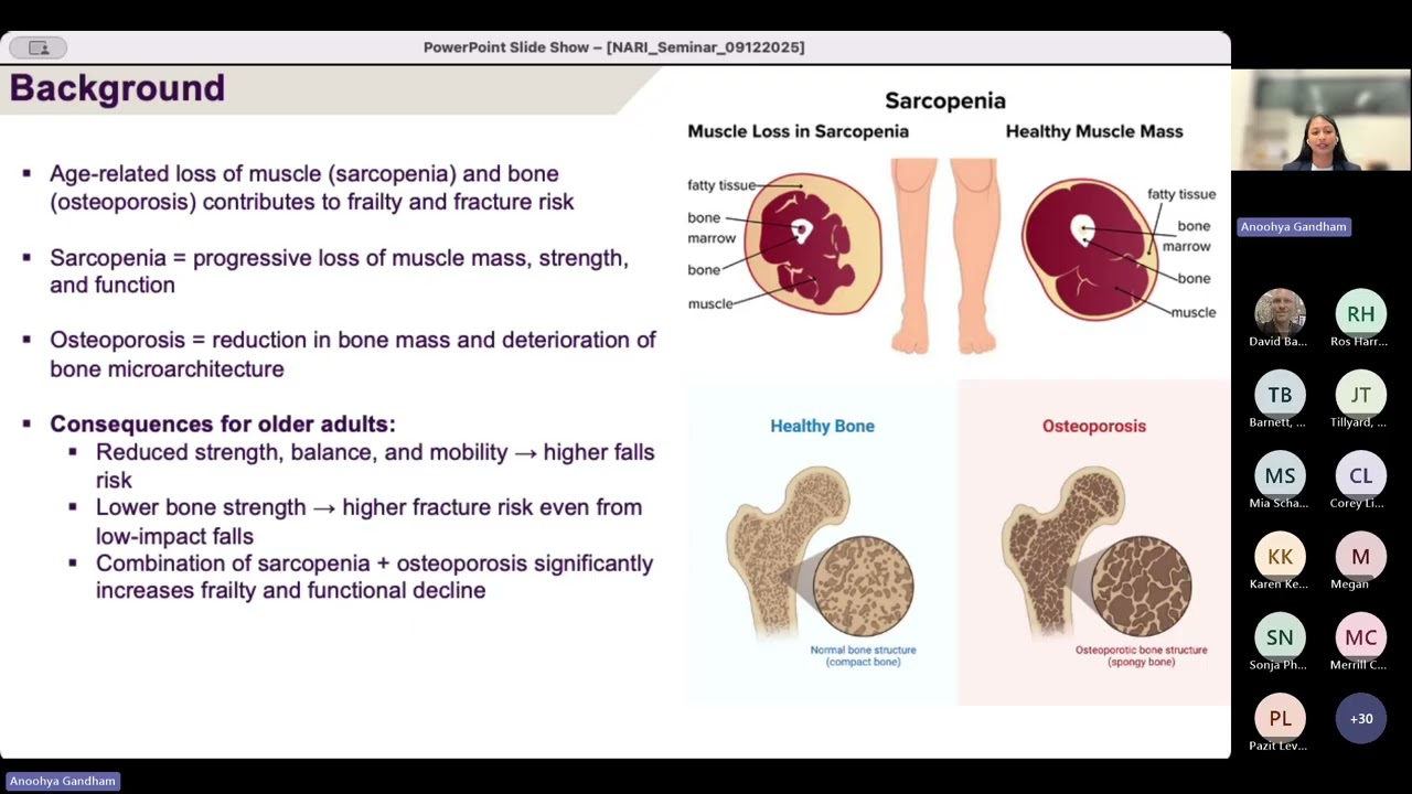 NARI Seminar in Ageing SiA: Insights into Muscle and Bone Quality in Postmenopausal Women