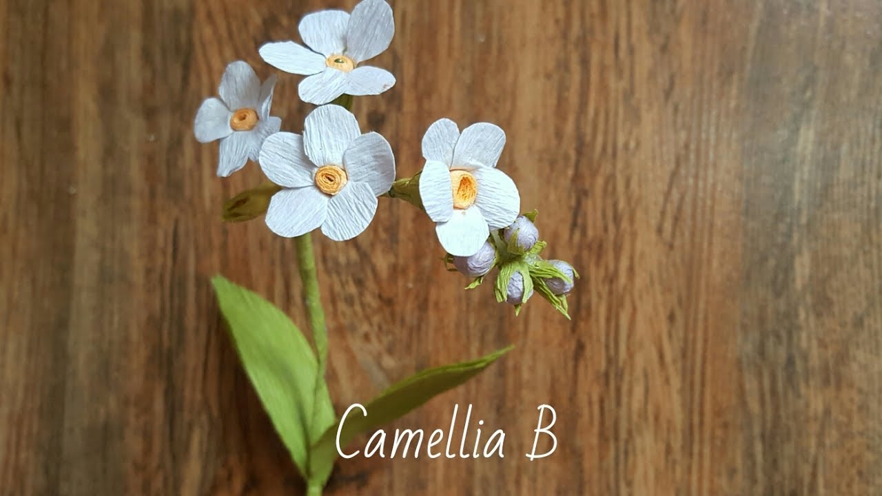 Paper flower tutorial: Paper Water forget-me-not flowers from crepe paper