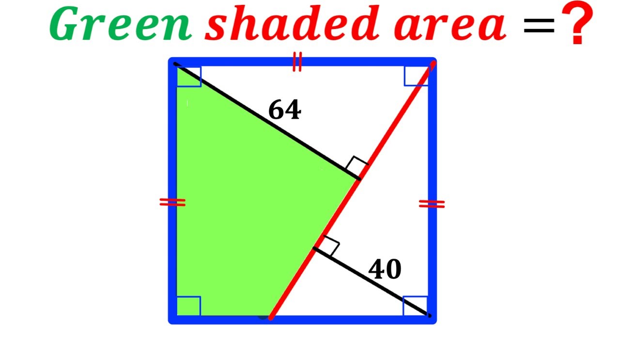 Can you find the Green shaded region area? | (Square) | #math #maths | #geometry