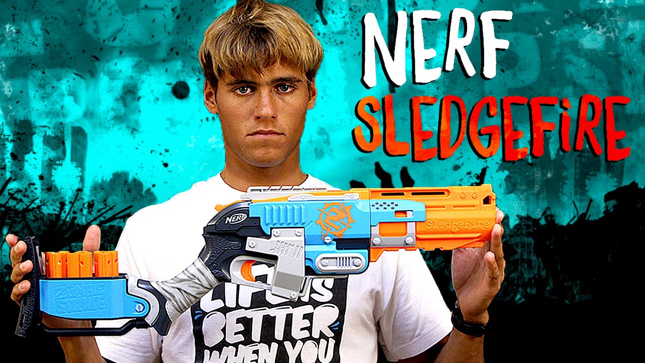 Nerf Sledgefire - Potr&oacute;jny strzał Zombi m&oacute;wi Auuuł - recenzja nerfoteka.pl
