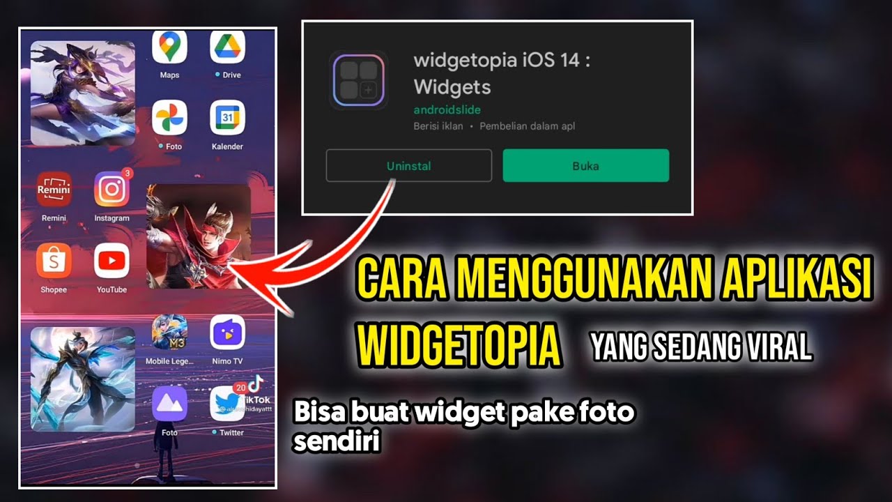 Tutorial cara menggunakan aplikasi Widgetopia | Cara buat widget pakai foto sendiri