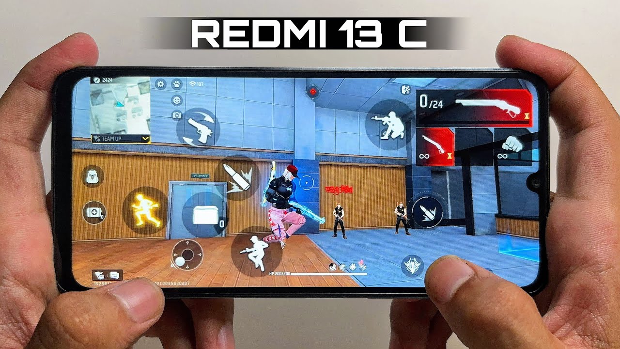 Тестирование игрового процесса Redmi 13 c | Распаковка Redmi 13 c 🎁 | Handcam Free Fire