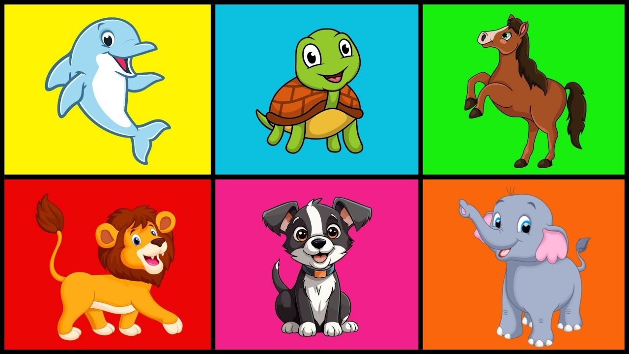 🔴🦁🐶🐱🐮 Animales para Niños 👧👦 | Nombres y Breve Descripción 🐢🐵🐔 🌈📚🎶 | Aprende con Gael y Owen