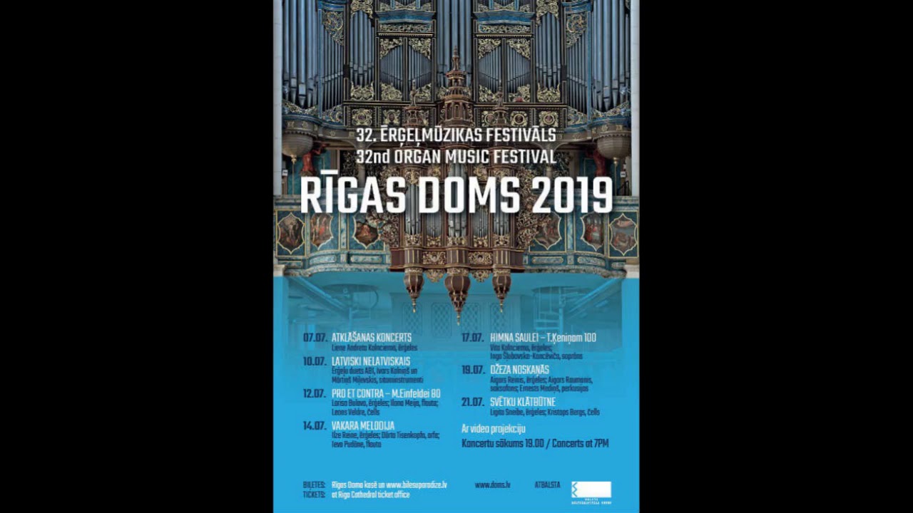 Ērģeļmūzikas festivāls Rīgas Doms 2019