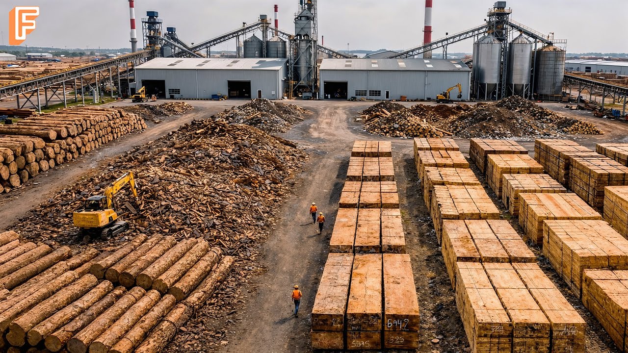 How Wood Products Are Made Inside Massive Factory: Plywood, Particle Board, Laminate Flooring