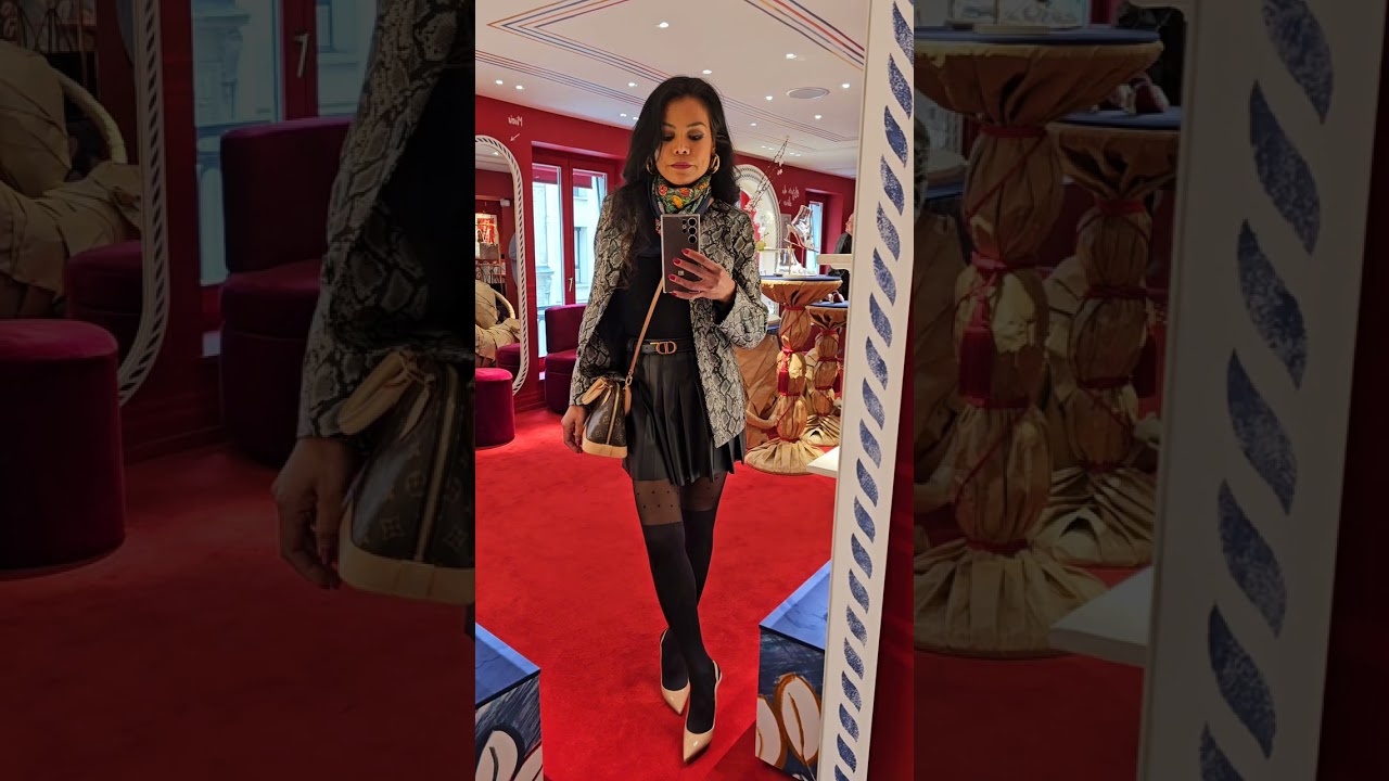 Try on Christian Louboutin hot chick sling 70 mm, 100 mm