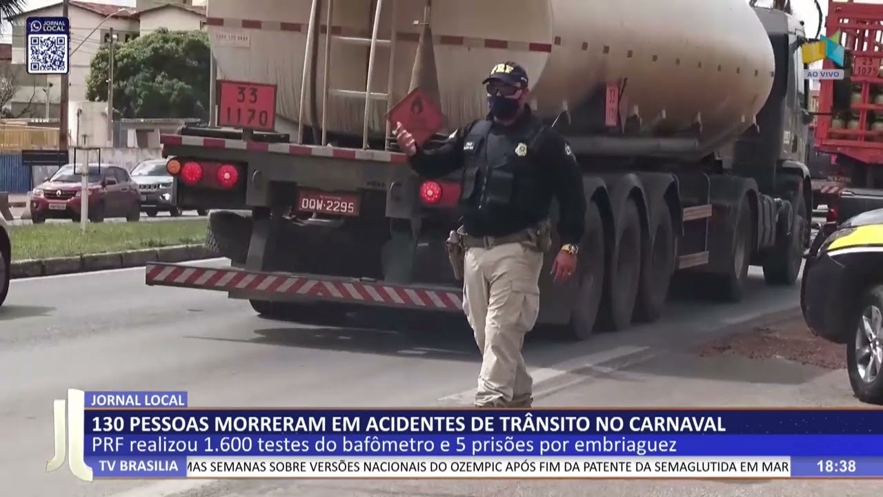 JL - 130 pessoas morreram em acidentes de trânsito no Carnaval