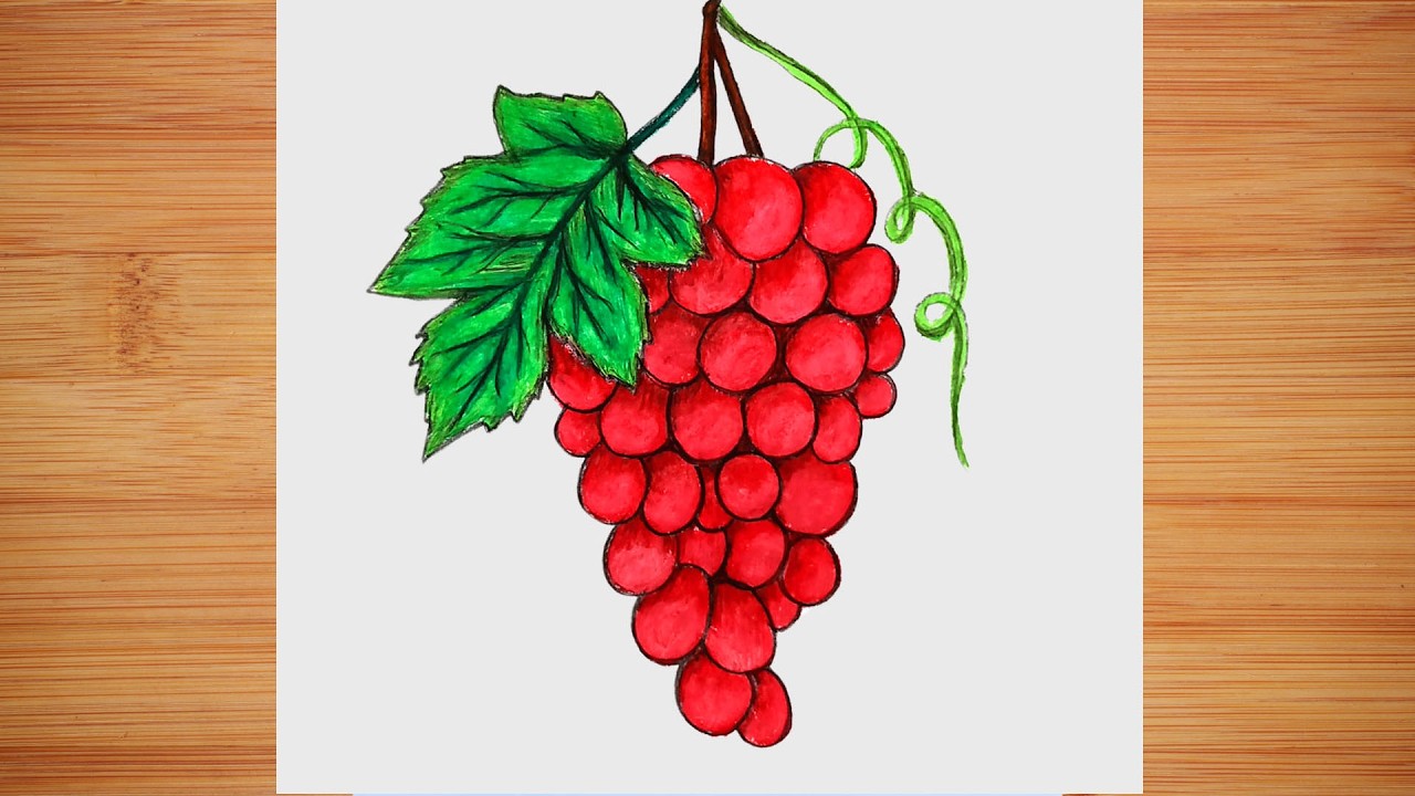 How to draw grapes with oil-pastel colors | Angur drawing step by step | আঙ্গুর আঁকা্র সহজ পদ্ধতি