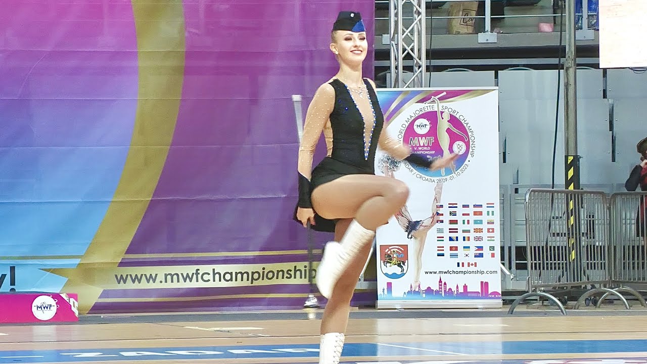 Majorettes Mačanske Mazoretkinje ALINA  / solo mace senior,  Zadar 2023 Majorette World Championship