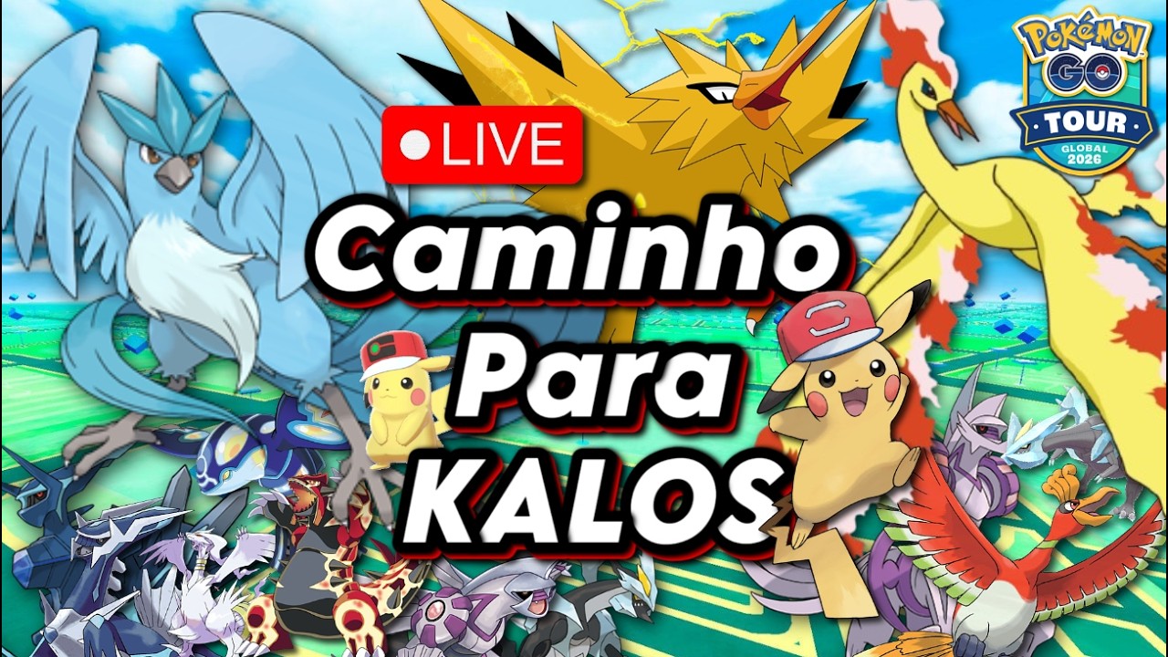 AO VIVO POKÉMON GO TOUR CAMINHO Para KALOS ZAPDOS, ARTICUNO, MOLTRES e PIKACHU ESPECIAL ! TELEPORT 🔴
