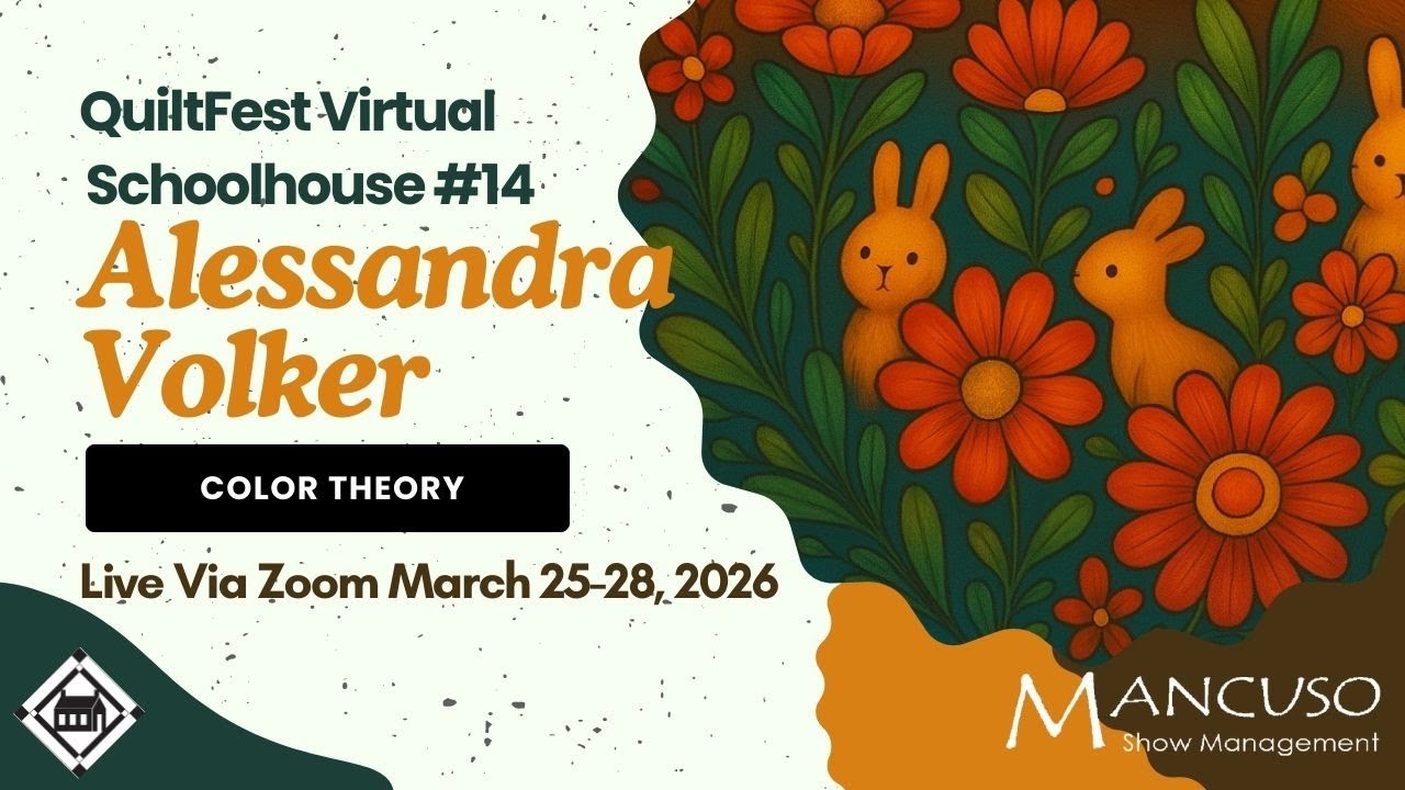 Alessandra Volker teaches painting on fabric at QuiltFest Virtual Schoolhouse #14!