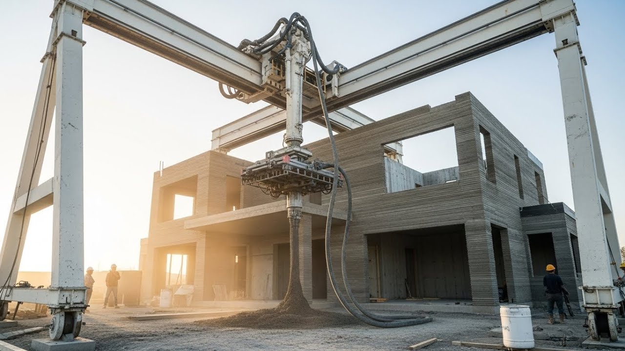 Inside the World's Largest 3D Printer – The Incredible Production Process of Concrete Mansions