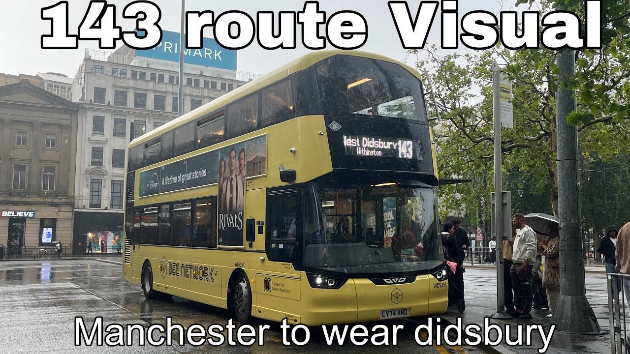 Full route visual 143 Manchester to West didsbury bee network Metroline