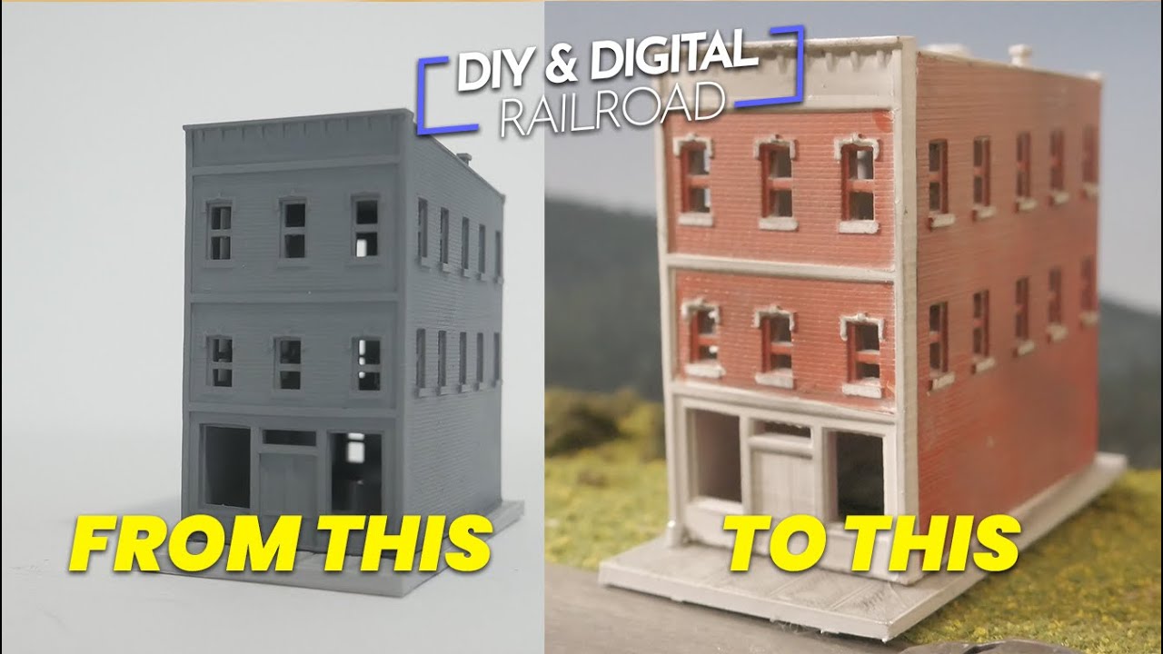 Painting and Weathering 3D Printed Model Buildings:  Detailing Building 1