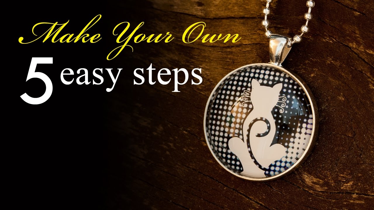How to Make a Cat Pendant Necklace - silver round bezel tray necklace tutorial