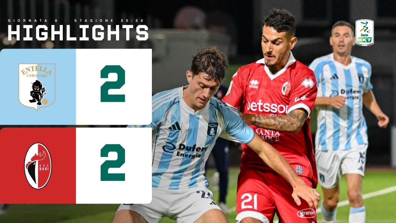 Virtus Entella-Bari 2-2 | Due prodezze dei liguri ma GYTKJÆR sul finale trova il pari | HL Serie BKT