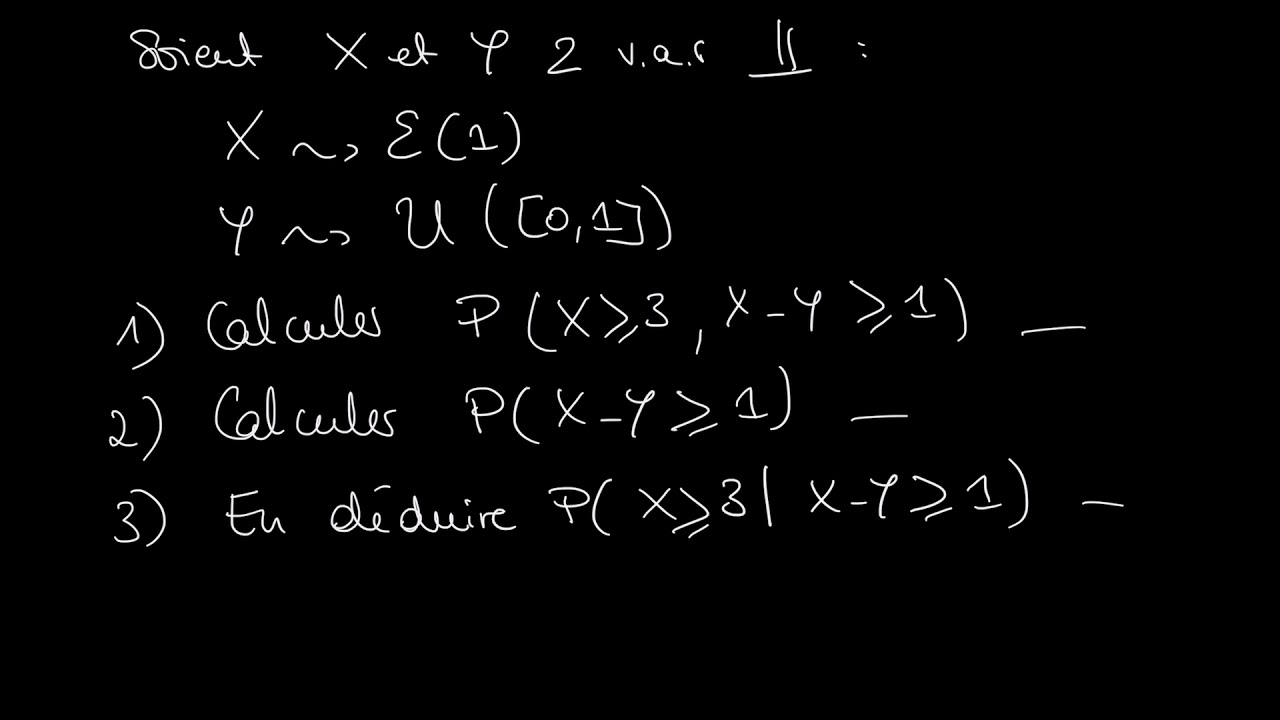 Probabilité conditionnelle loi continue, intégrale double