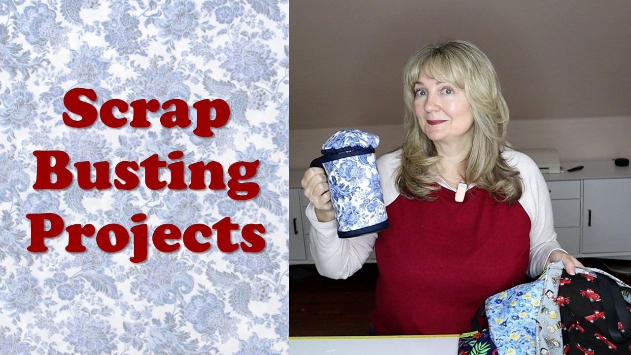 Scrap Busting and Housekeeping - Sewing Reusable Shopping Bags and a French Press Cozy