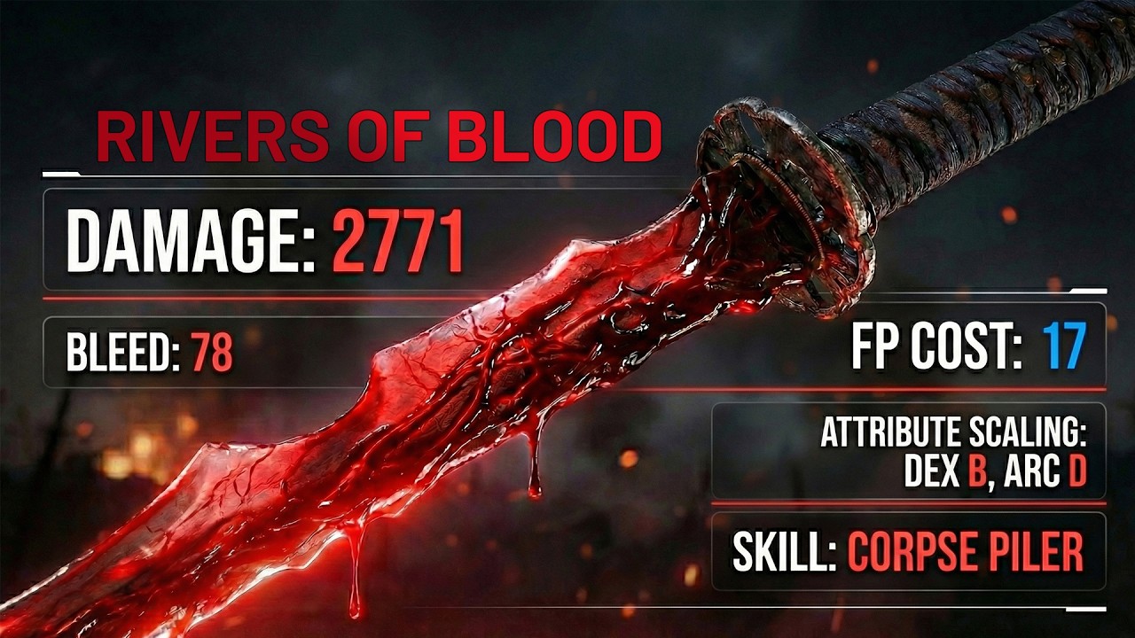 Elden Ring: Rivers of Blood в деталях — подробный разбор оружия.