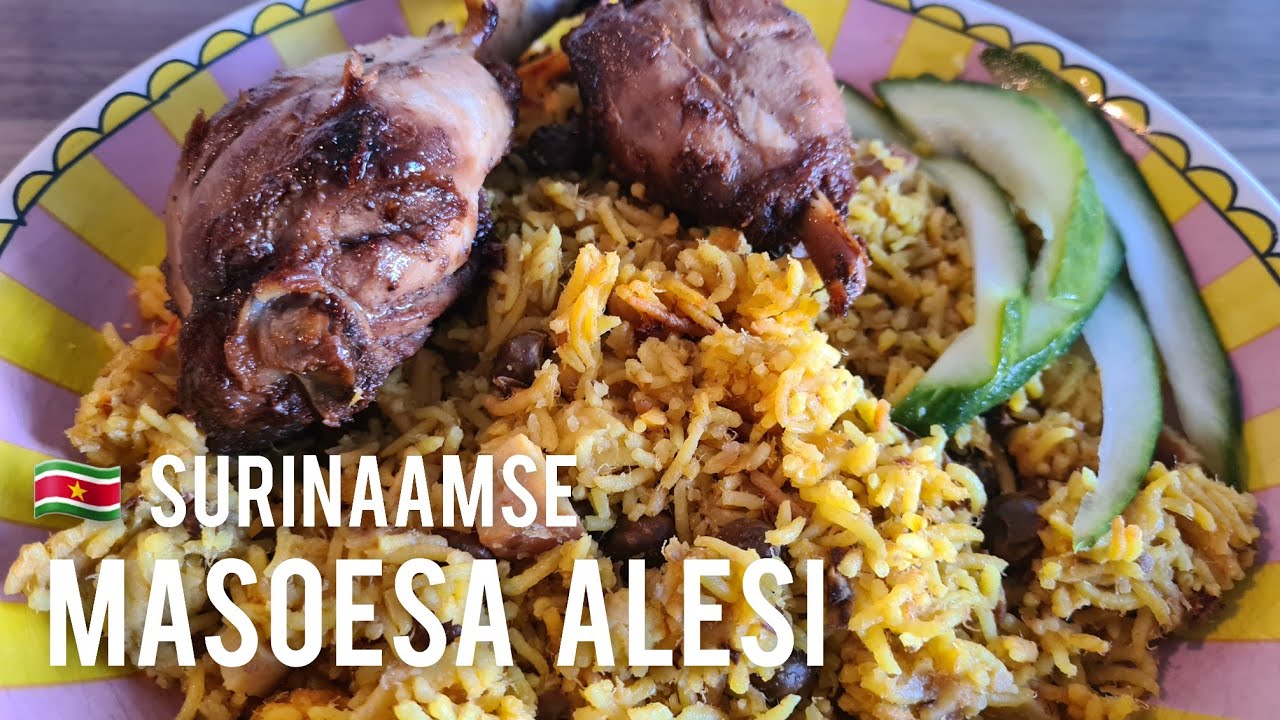 🇸🇷 Surinaamse Moksi Alesi masoesa maken|Surinamese yellow fragrant mix rice recipe|
