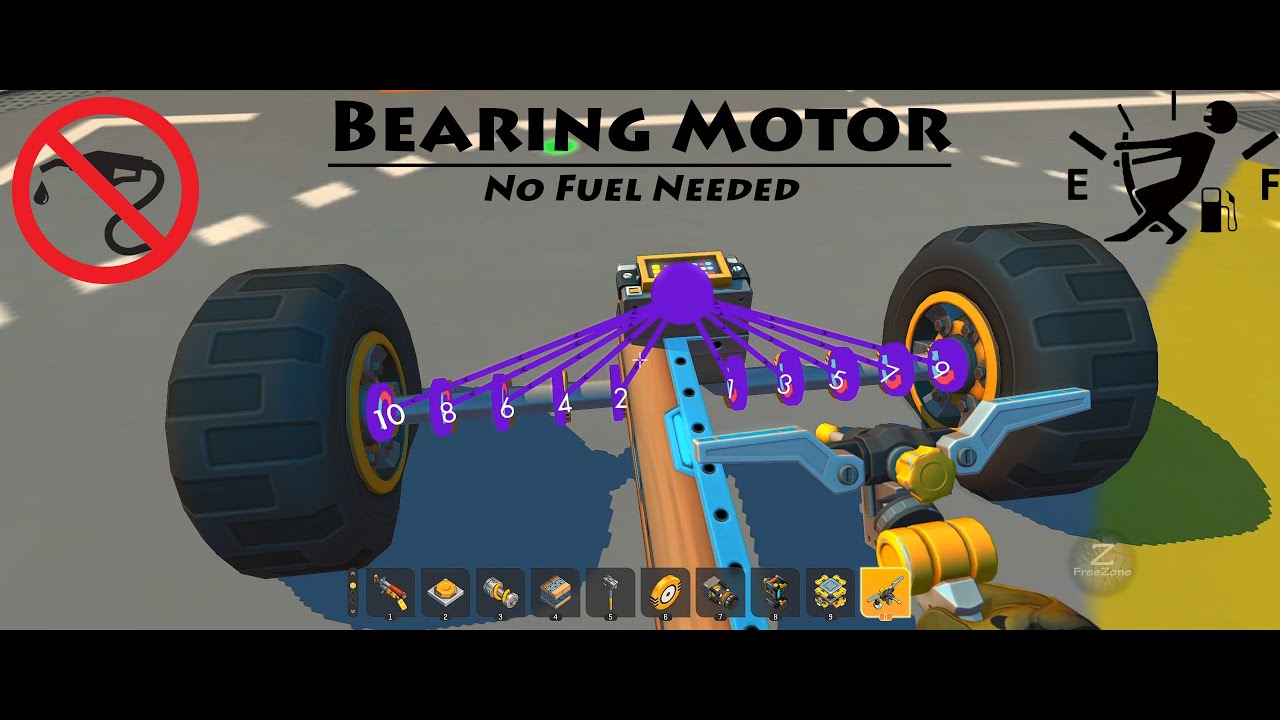 Scrap Mechanic Creative tutorials Bearing Motor No Fuel Needed