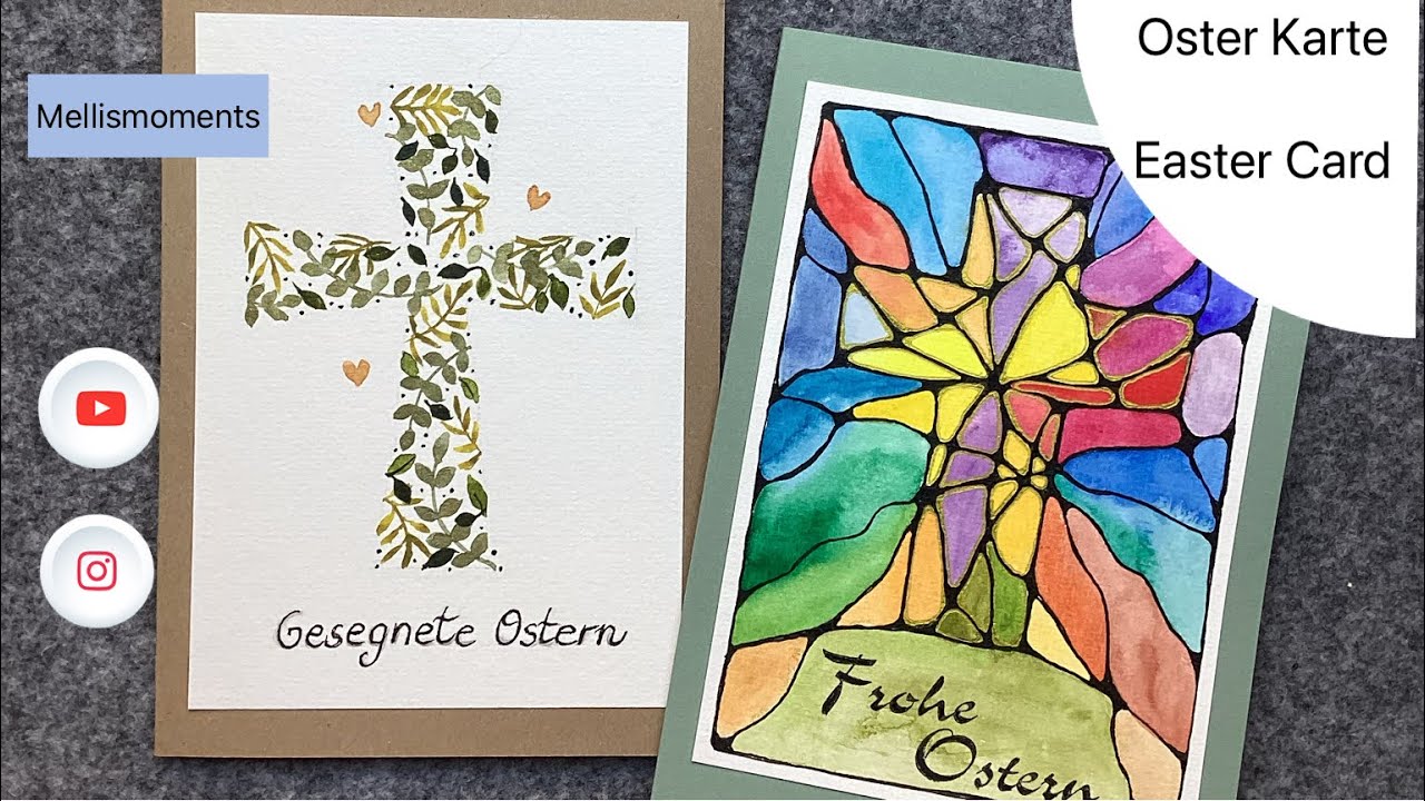 Christliches Ostermotiv ganz einfach gestalten - Easily create a Christian Easter Card with a cross