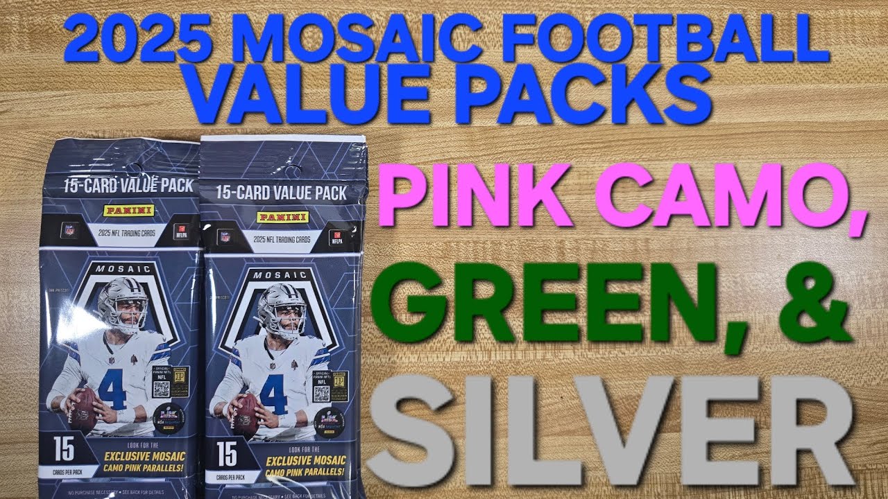 Розовая камуфляжная мозаика Prizm, вариант новичка! Наборы Mosaic Football Value Packs 2025!