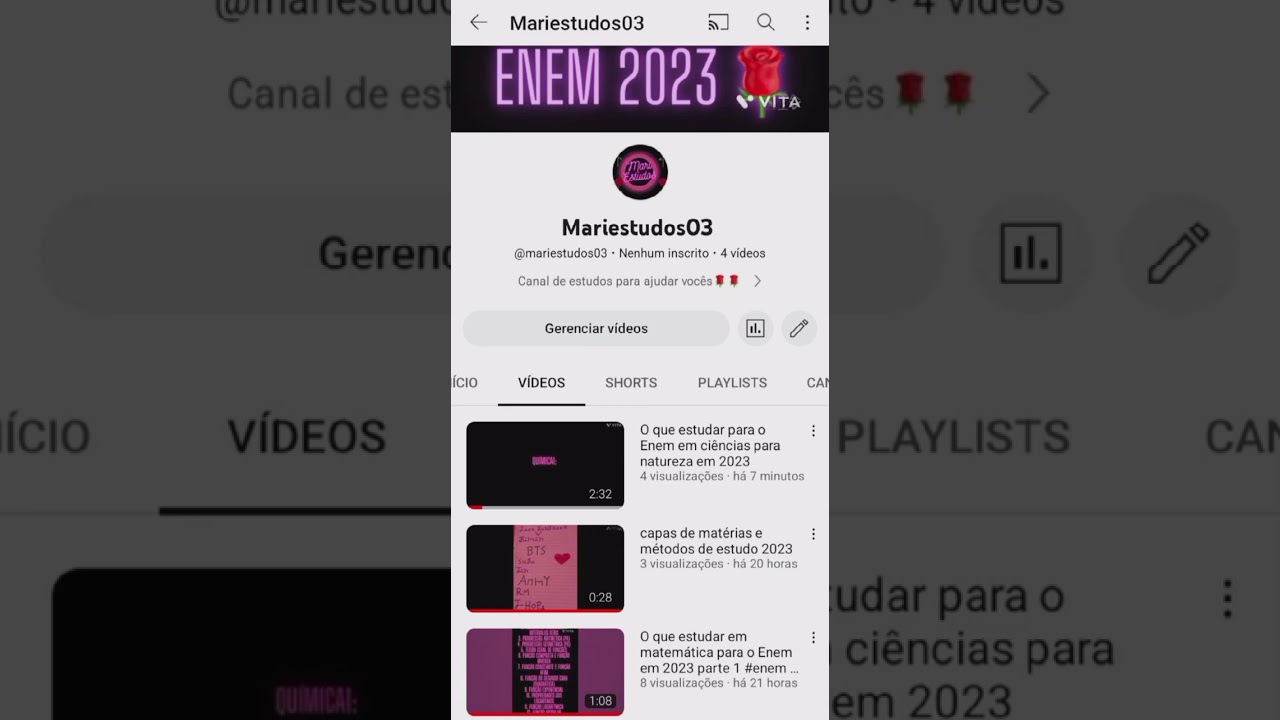 canal de estudo e para estudar para o Enem 2023