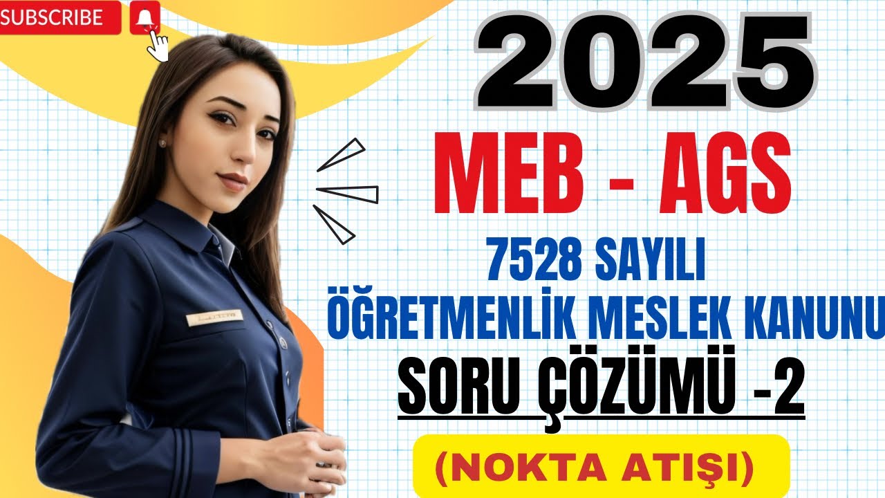 7528 SAYILI ÖĞRETMENLİK MESLEK KANUNU SORU ÇÖZÜMÜ - 2 #mebags #öabt #ags #yt #mevzuat #kanun #kpss