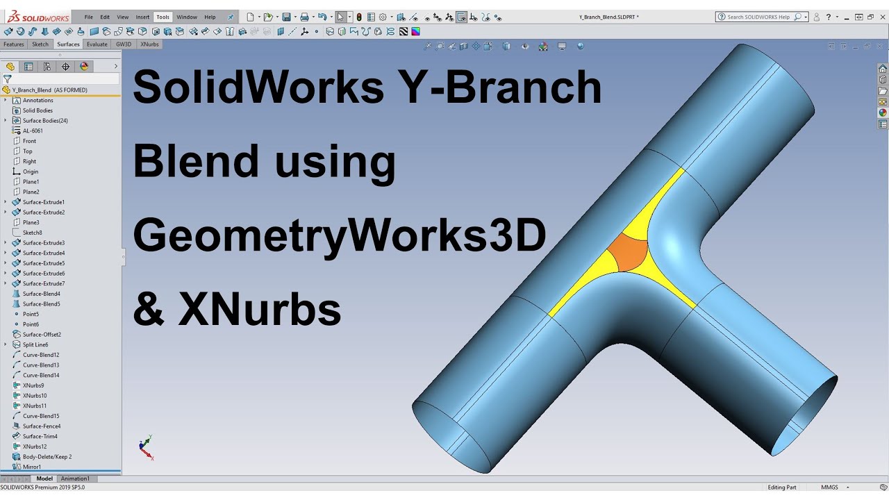SolidWorks Y-Branch Blend