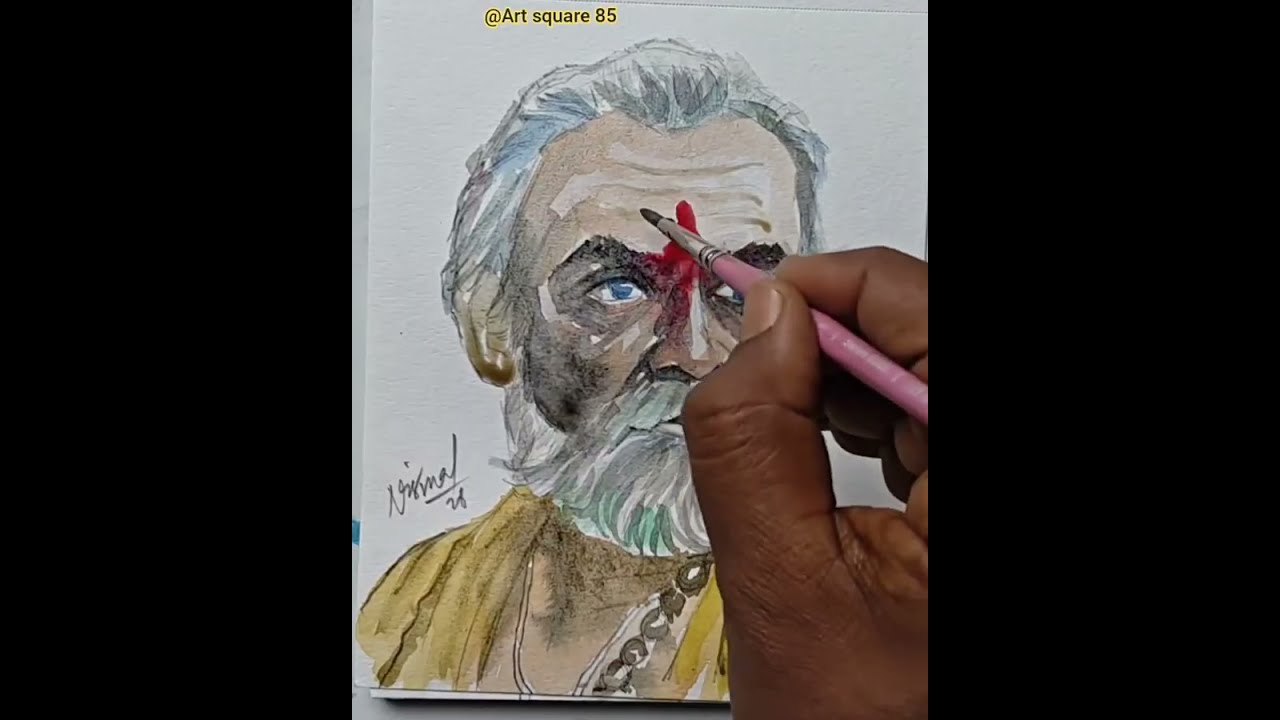 Step by step watercolor portrait Drawing video // watercolor portrait Drawing