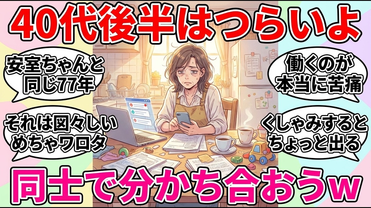 【ガルちゃん有益】【アラフィフ】40代後半のみんなー！生きるのガチで辛くない？ww　雑談して発散しようww【ガルちゃん雑談】【更年期キツイ】
