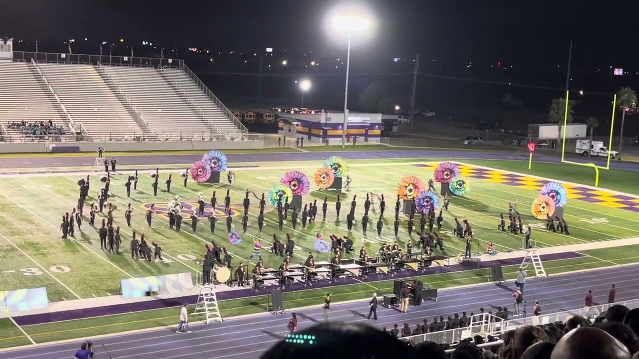 Los Fresnos HS band performing at Pigskin in San Benito on 10/19/24