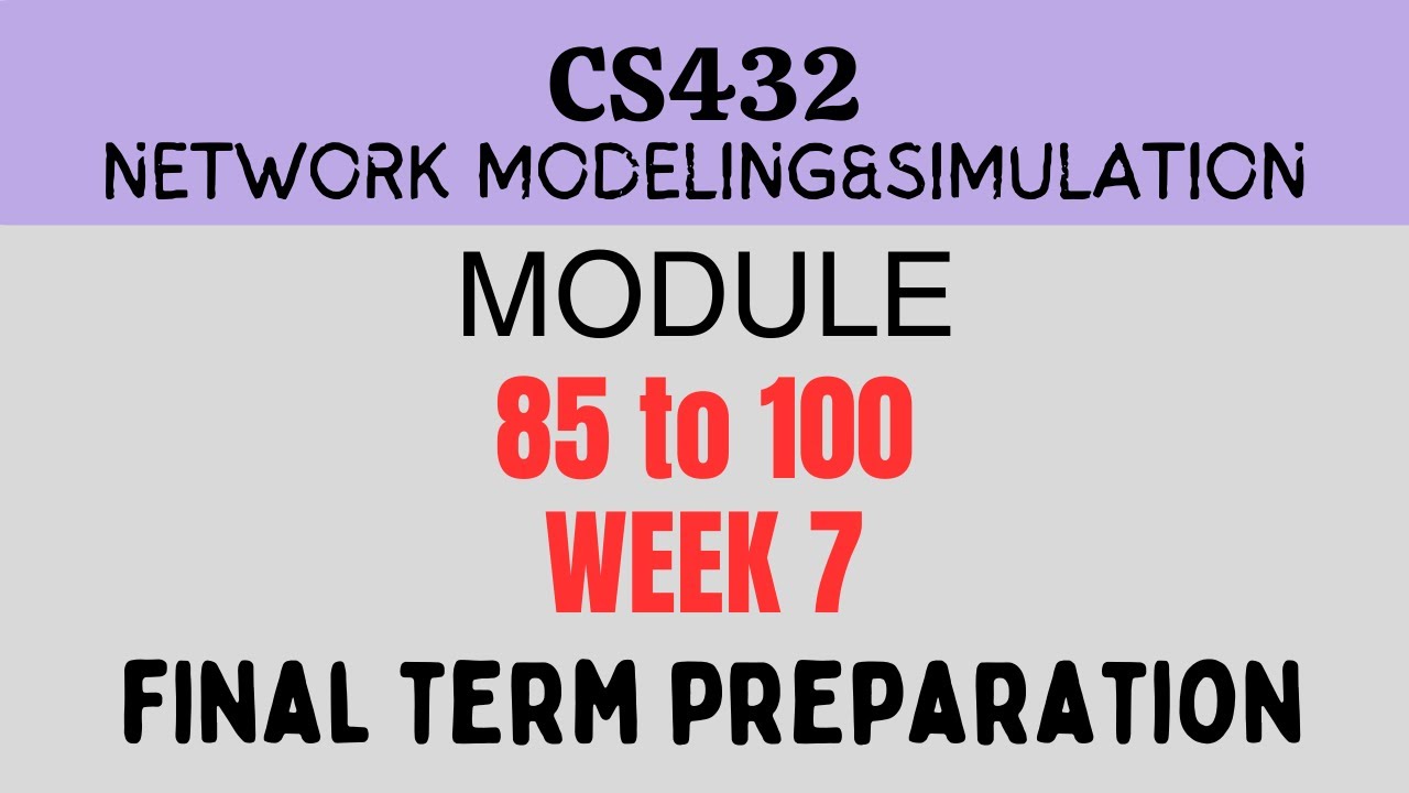 CS432 Week 7 Topic 85 to 100 | CS432 Final term preparation