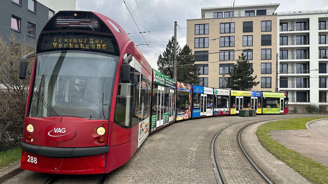 Mit der Straßenbahn Linie 3 durch ❤️Freiburg🌲Schwarzwald🇩🇪Germany2023#VAG