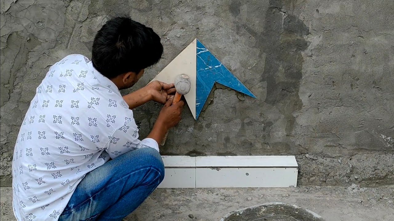 Techniques fitting on wall tiles_front protico 3d wall tiles installation with perfect combination