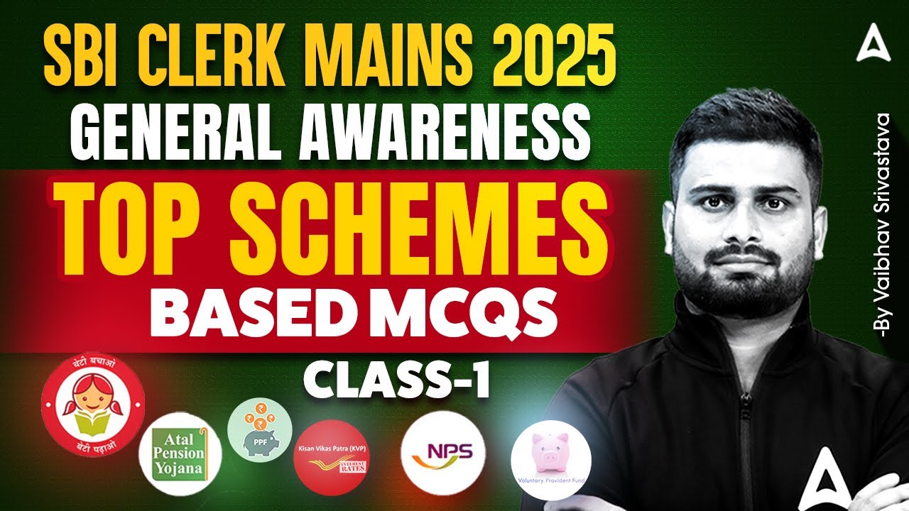SBI Clerk Mains GA 2025 | Most Important Government Schemes MCQs | GA Series by Vaibhav Sir