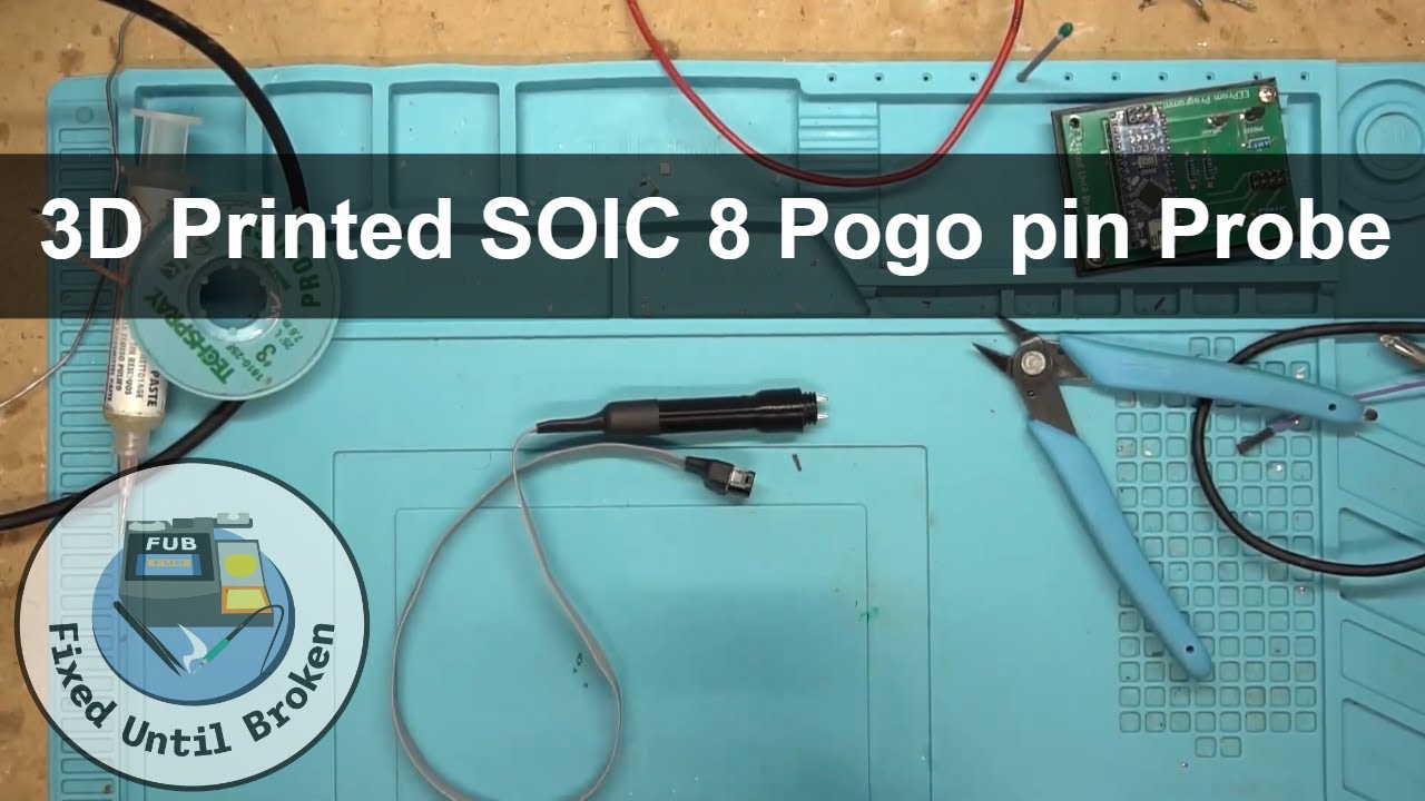 3D Printed SOIC 8 EEPROM POGO Pin Adapter