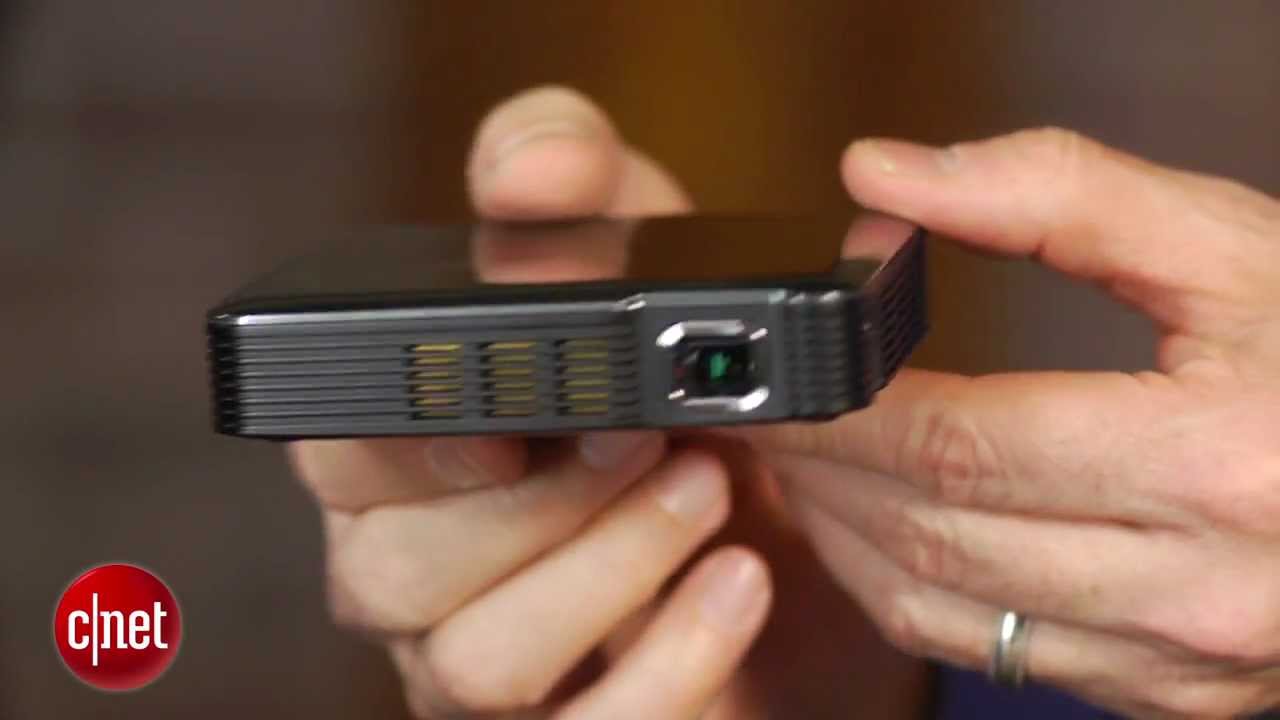 Brookstone's mini projector plays big