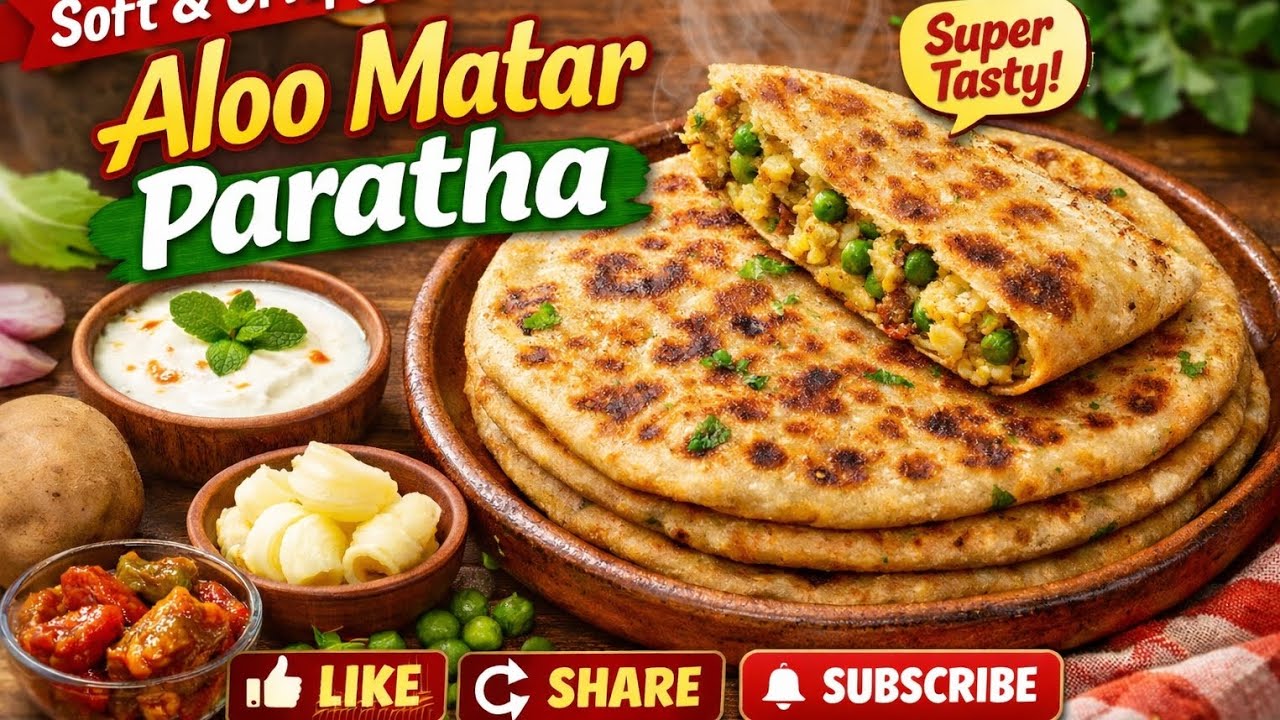 Soft Aloo Matar Paratha।Easy Breakfast Recipe।Ayesha Jaohar Channel।Aloo Matar ke Parathe।| 