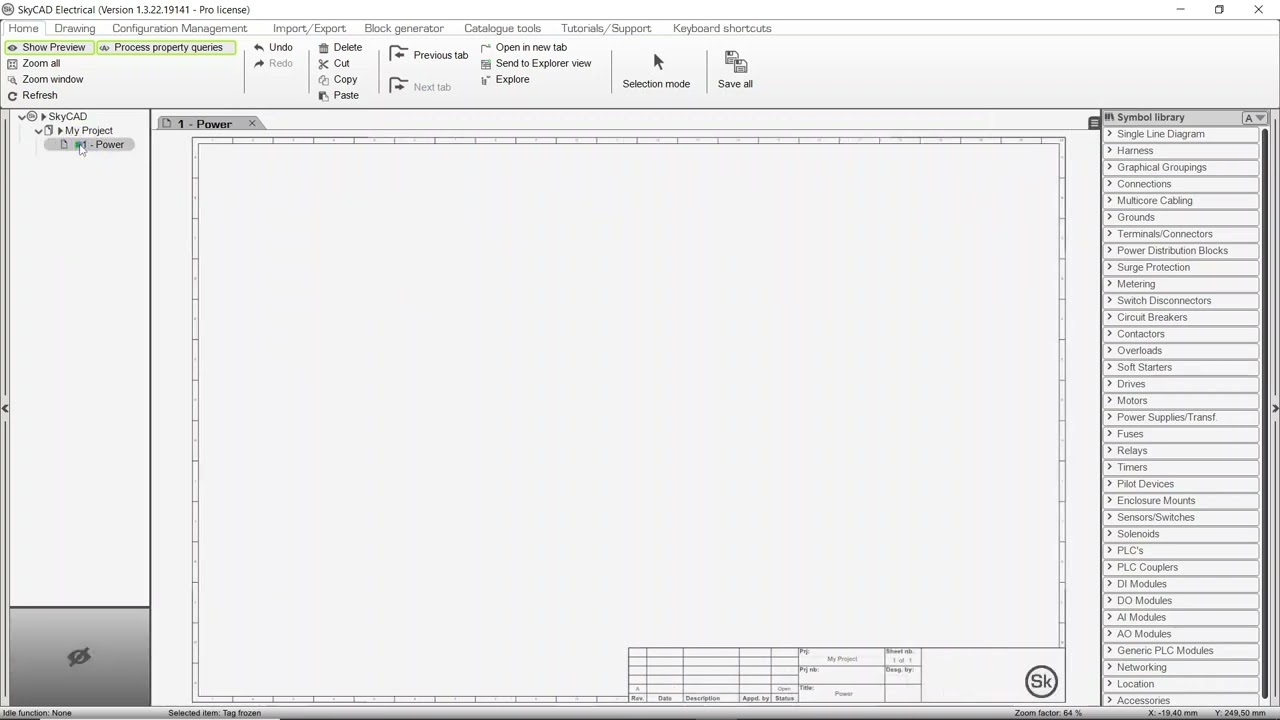 SkyCAD Electrical - Создание проекта и добавление чертежей.